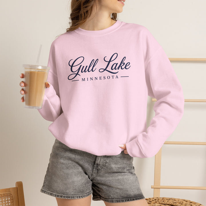 Gull Lake Minnesota Crewneck Sweatshirt - Gull Lake Script Sweatshirt
