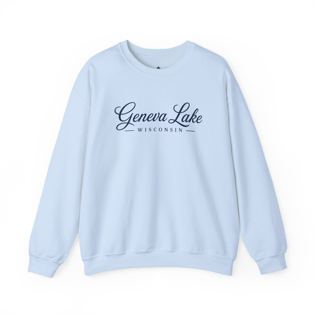 Geneva Lake Wisconsin Crewneck Sweatshirt - Geneva Script Sweatshirt
