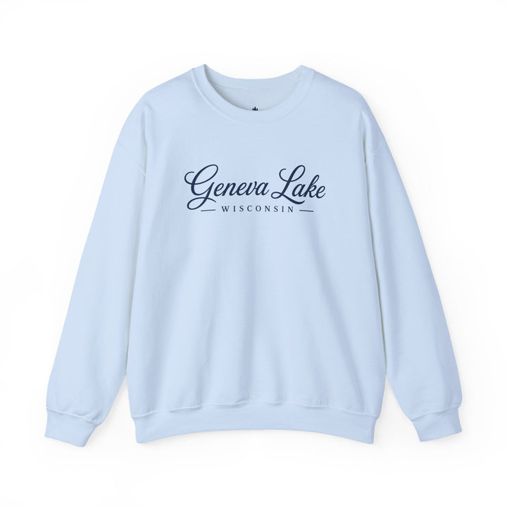 Geneva Lake Wisconsin Crewneck Sweatshirt - Geneva Script Sweatshirt