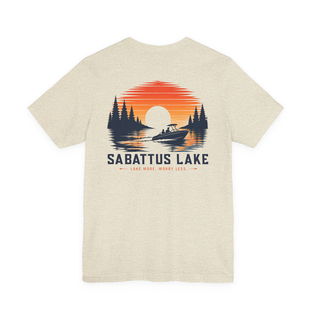 Sabattus Lake Sunset Boat Tee