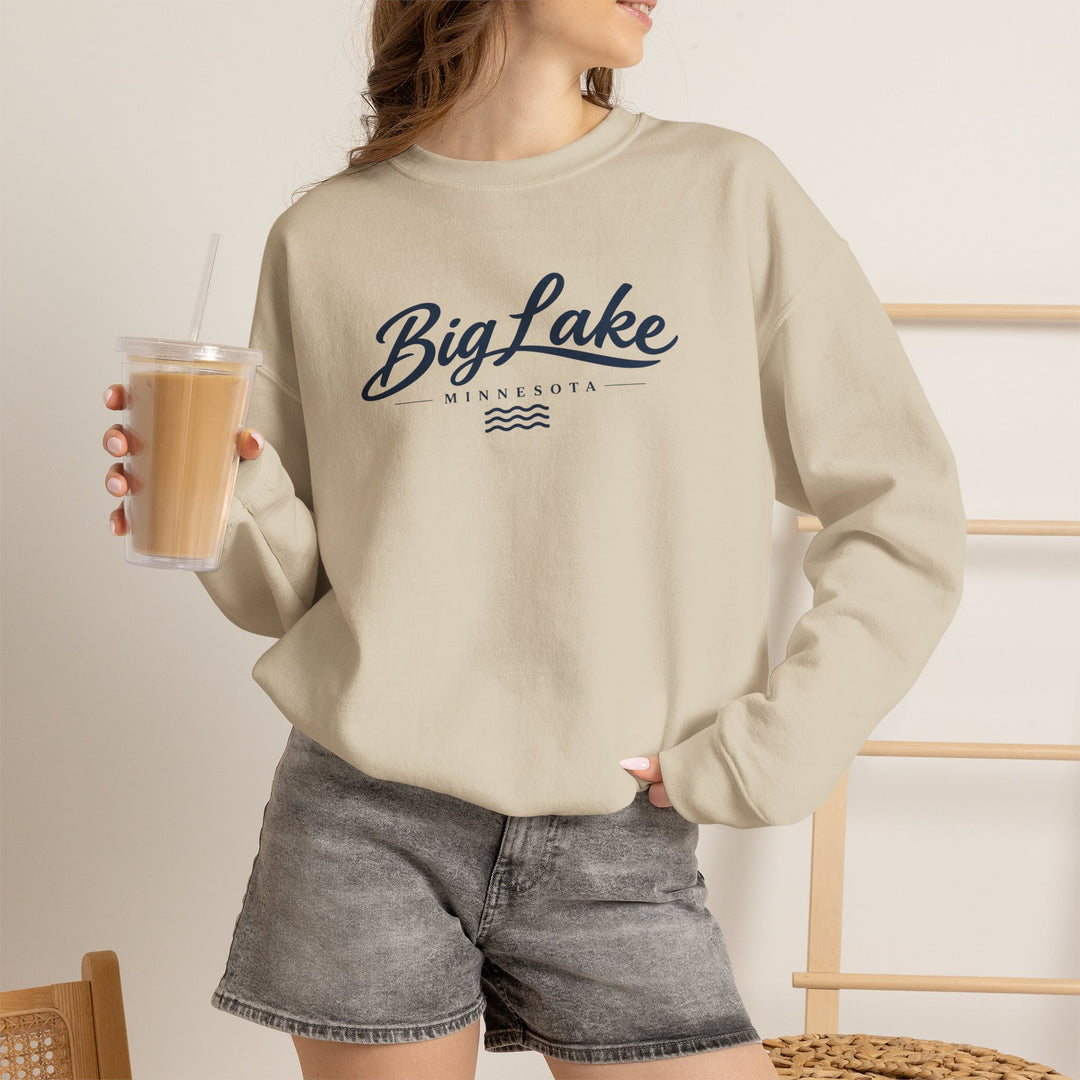 Big Lake Minnesota Crewneck Sweatshirt - Vintage Lake Script Shirt
