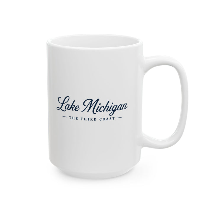 Michigan Lakeside Mug — Lake Michigan Script Coffee Cup (11oz, 15oz)