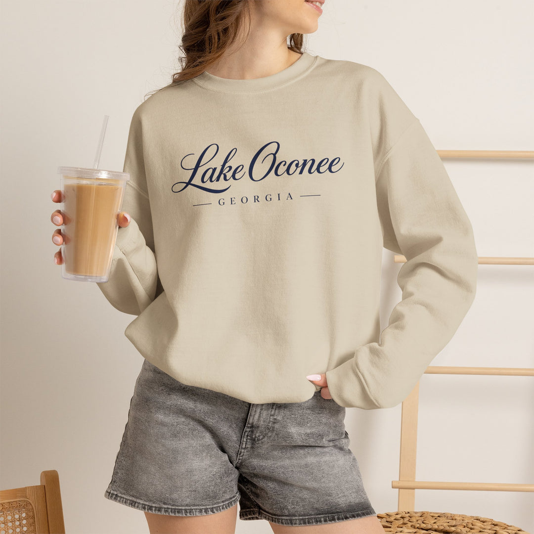 Lake Oconee Georgia Crewneck Sweatshirt | Georgia Lake Script Logo