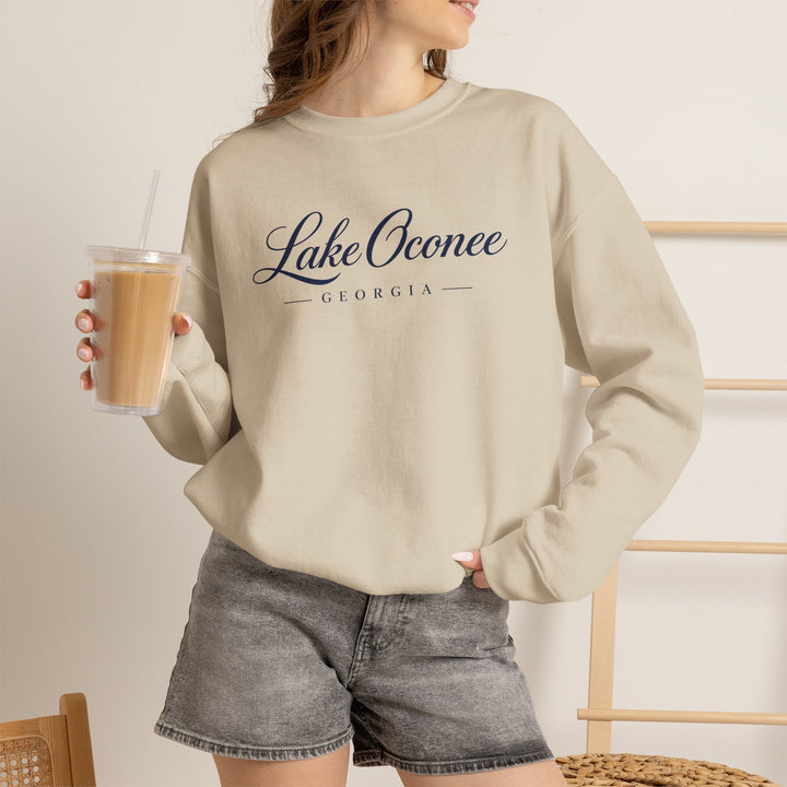 Lake Oconee Georgia Crewneck Sweatshirt | Georgia Lake Script Logo