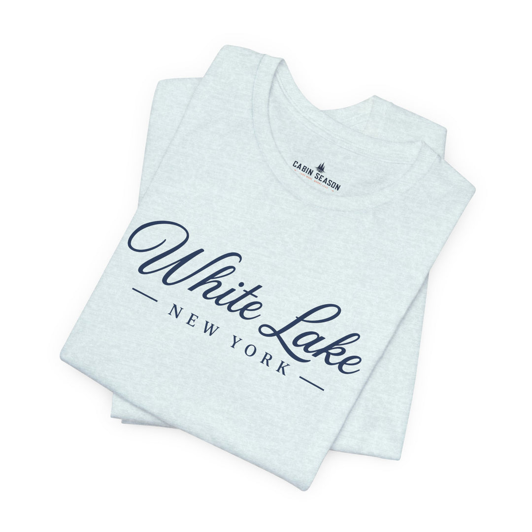 White Lake New York Tee - Vintage Script Lake Town T-Shirt