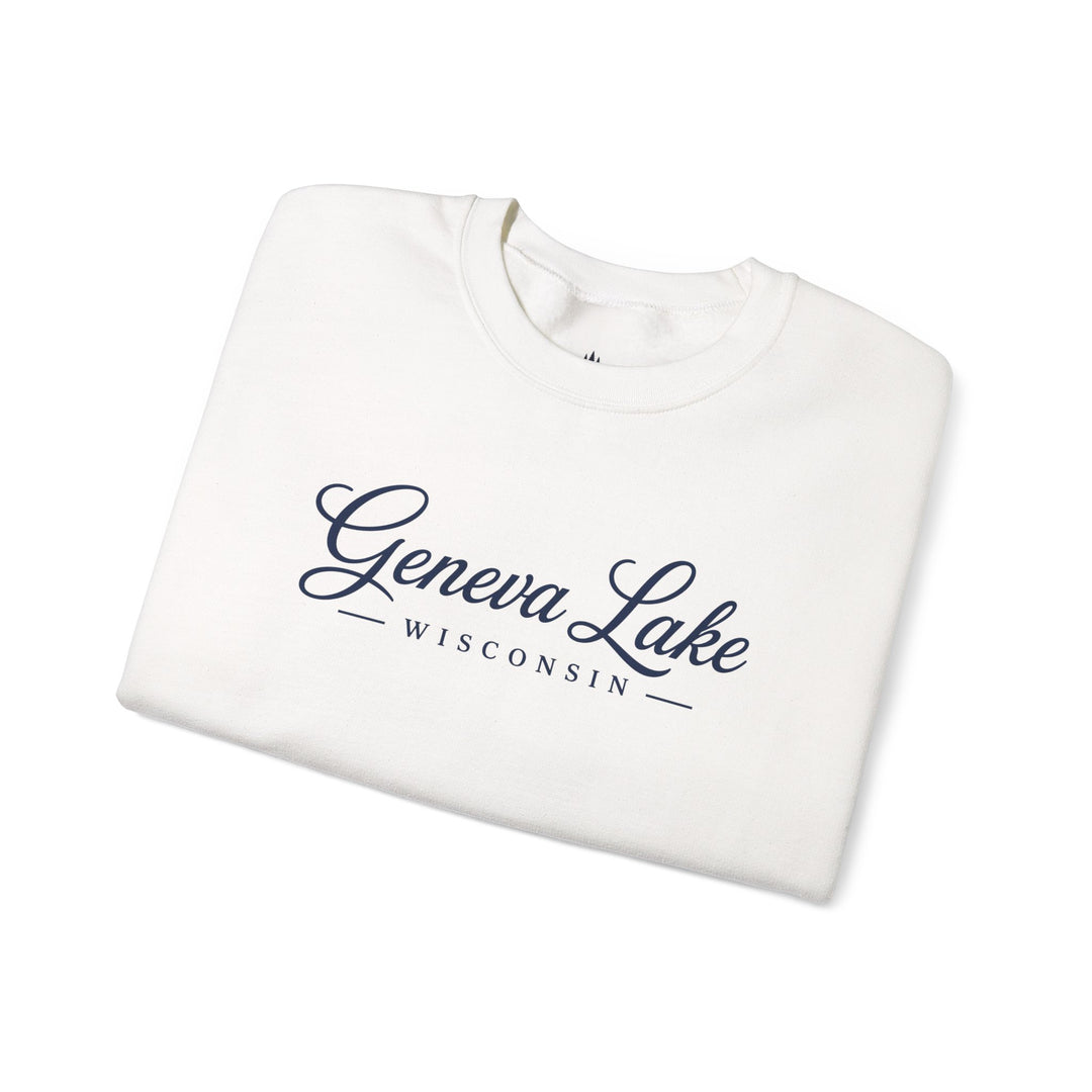 Geneva Lake Wisconsin Crewneck Sweatshirt - Geneva Script Sweatshirt