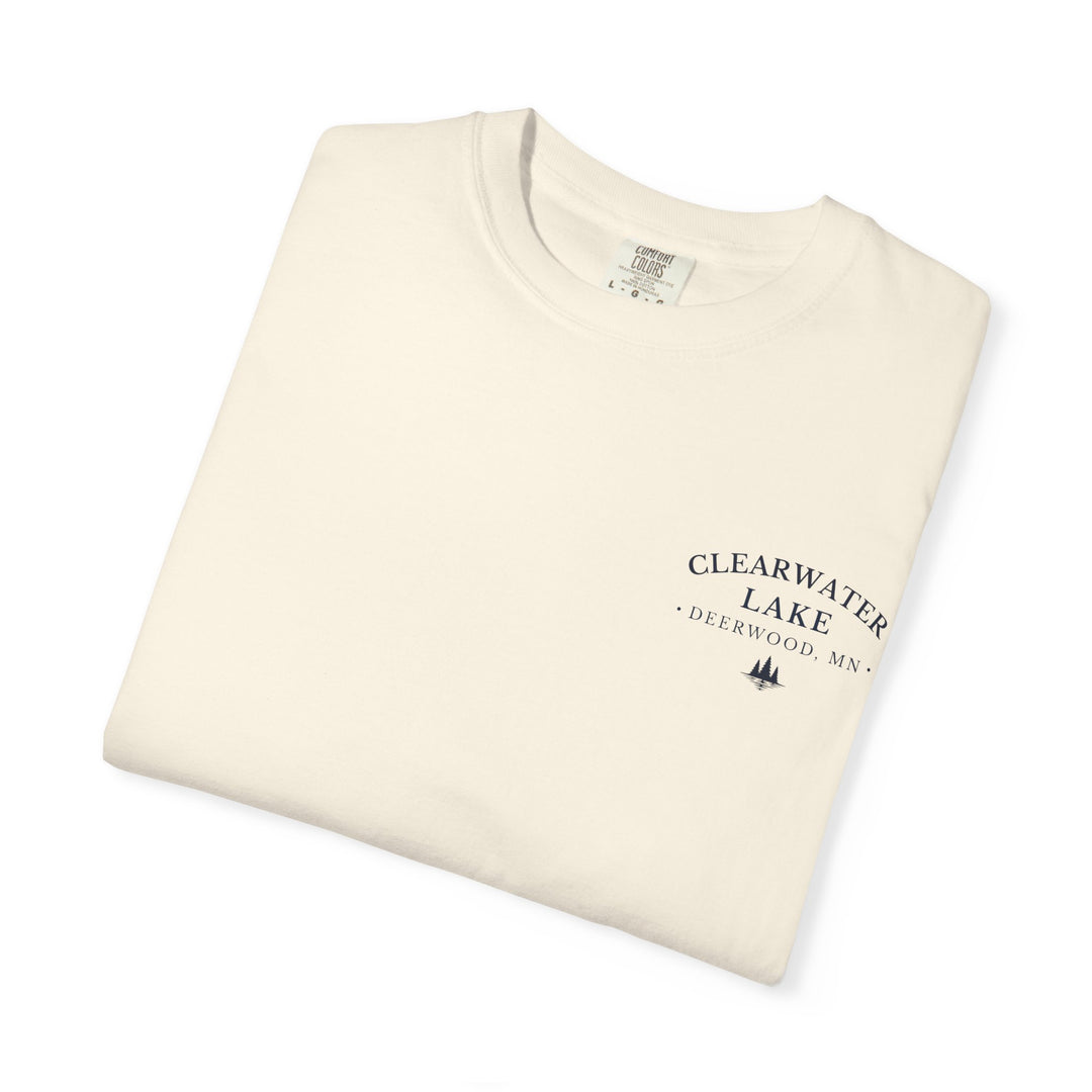 Clearwater Lake- Deerwood, MN Tee — "Timeless Waters. Lasting Memories" Shirt