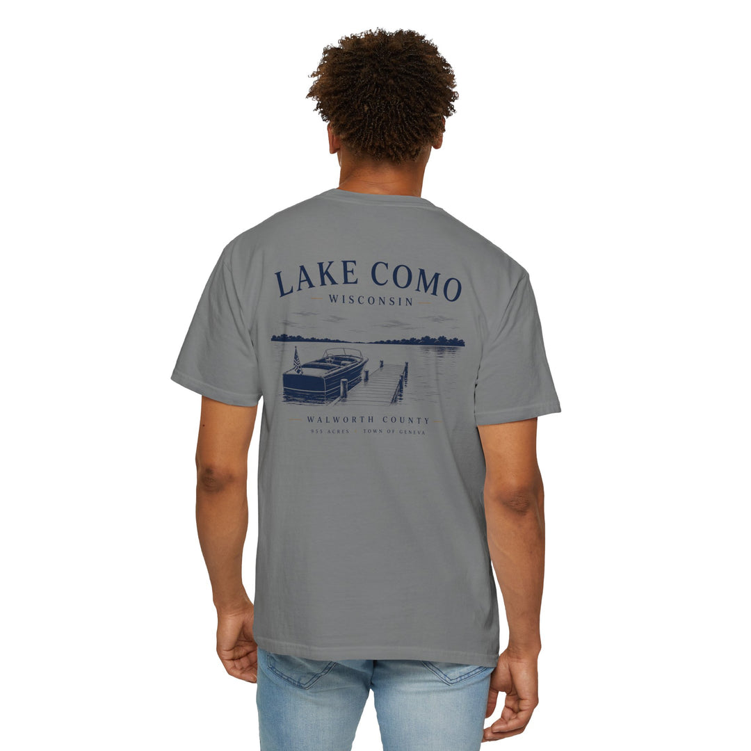 Lake Como Wisconsin T-Shirt — Vintage Dock &amp; Boat Graphic Tee