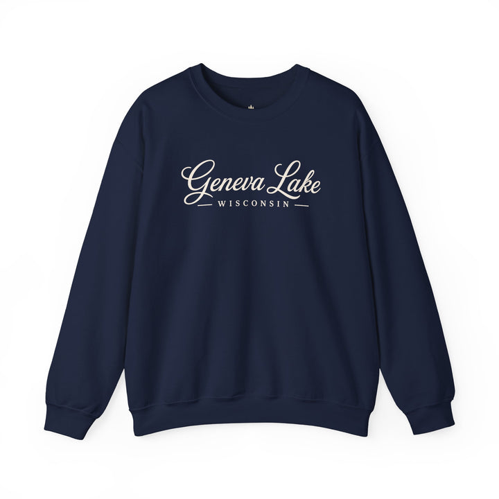 Geneva Lake Wisconsin Crewneck Sweatshirt - Geneva Script Sweatshirt