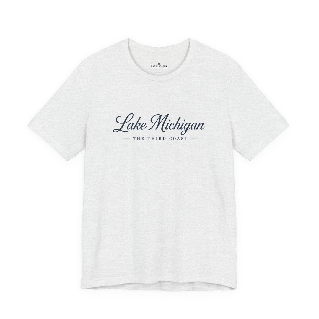 Lake Michigan Tee — "Lake Michigan: The Third Coast" Script T-Shirt