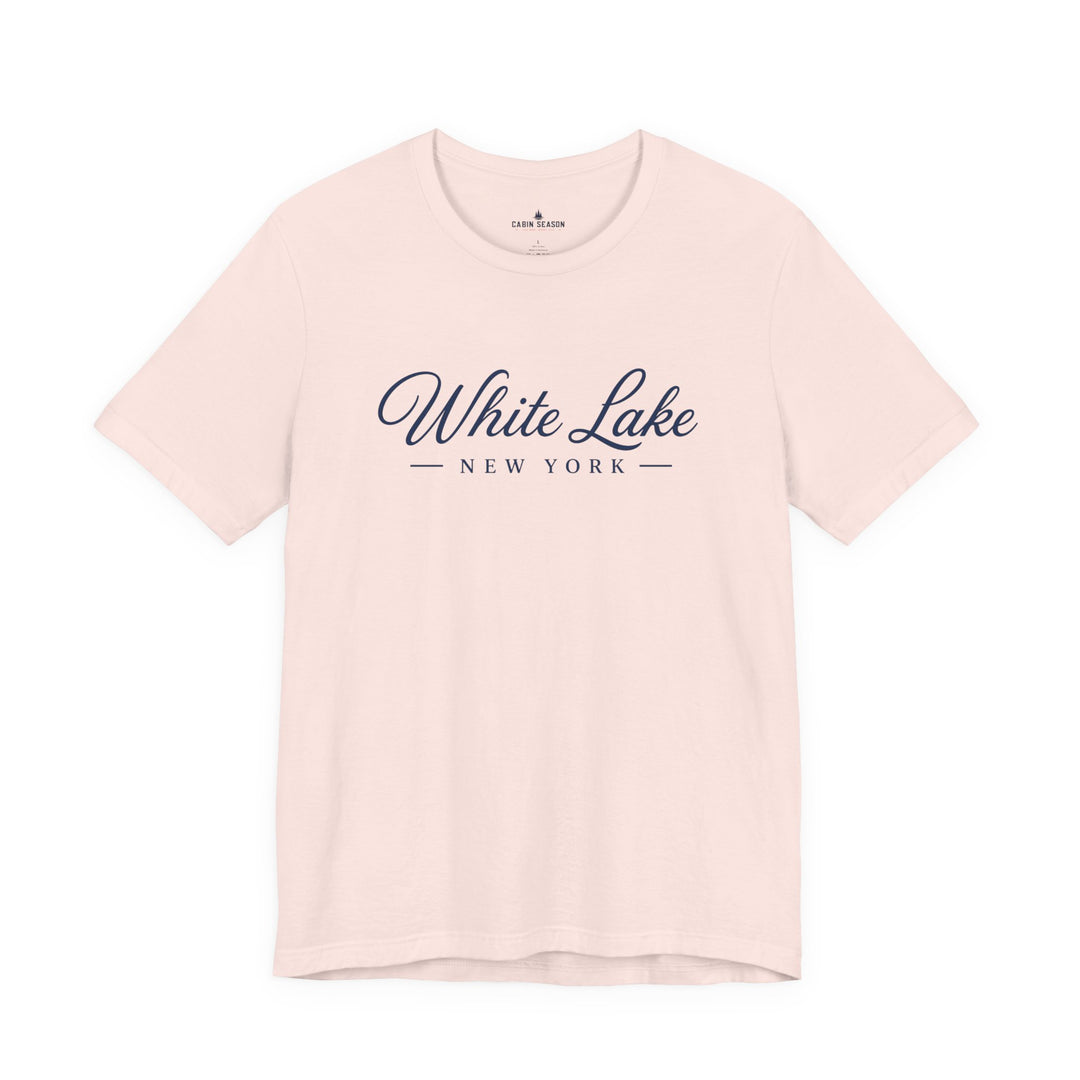 White Lake New York Tee - Vintage Script Lake Town T-Shirt