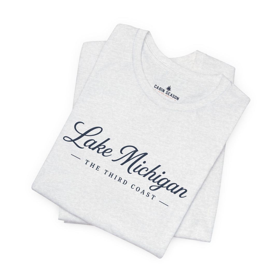 Lake Michigan Tee — "Lake Michigan: The Third Coast" Script T-Shirt