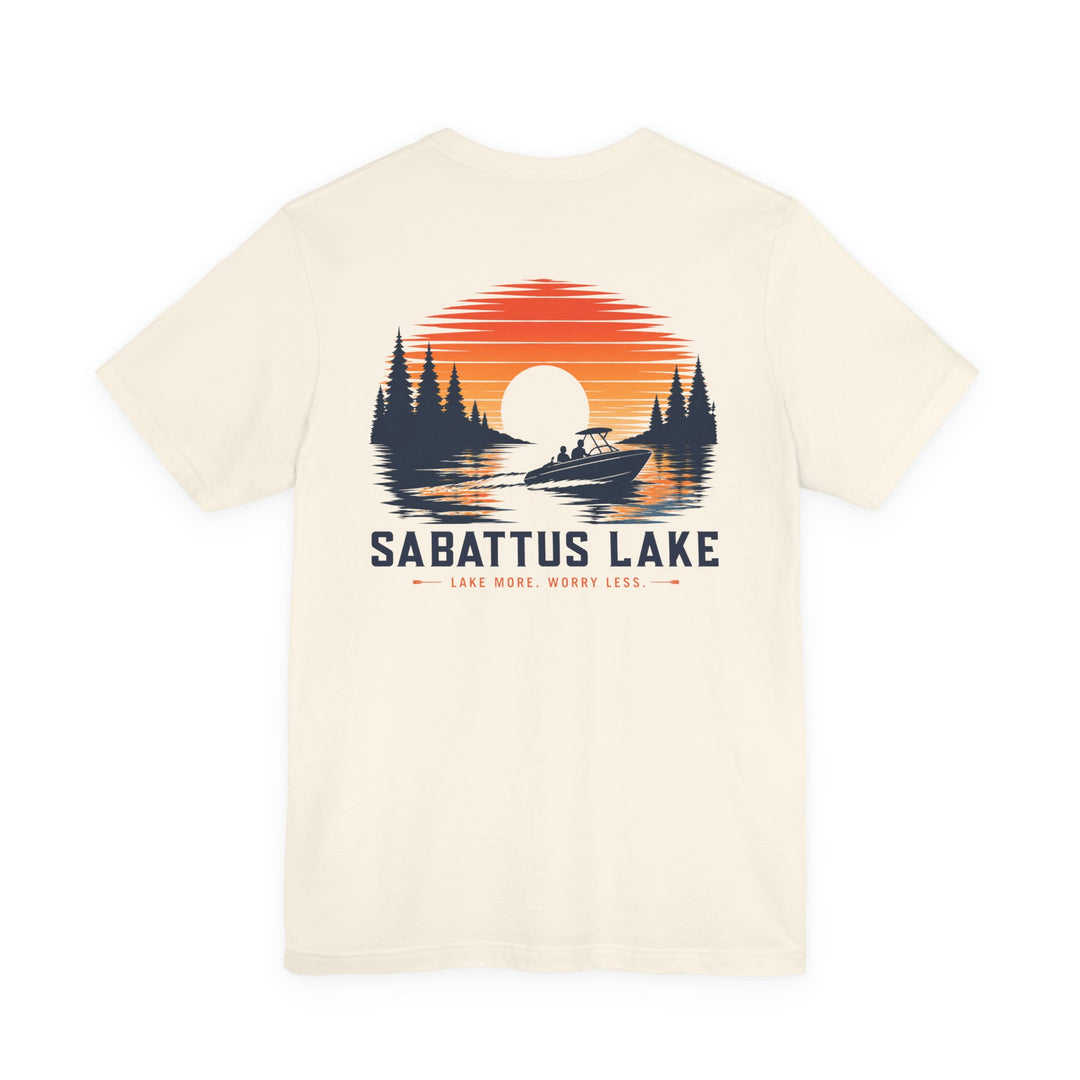 Sabattus Lake Sunset Boat Tee