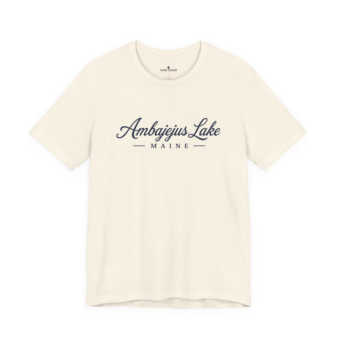 Ambajejus Lake Shirt - Maine Script Tee