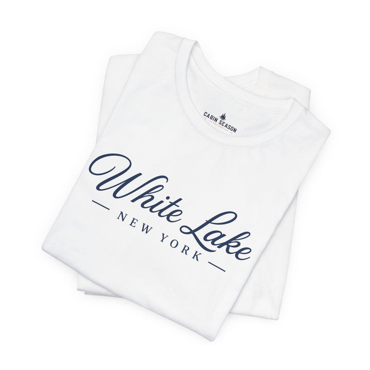 White Lake New York Tee - Vintage Script Lake Town T-Shirt