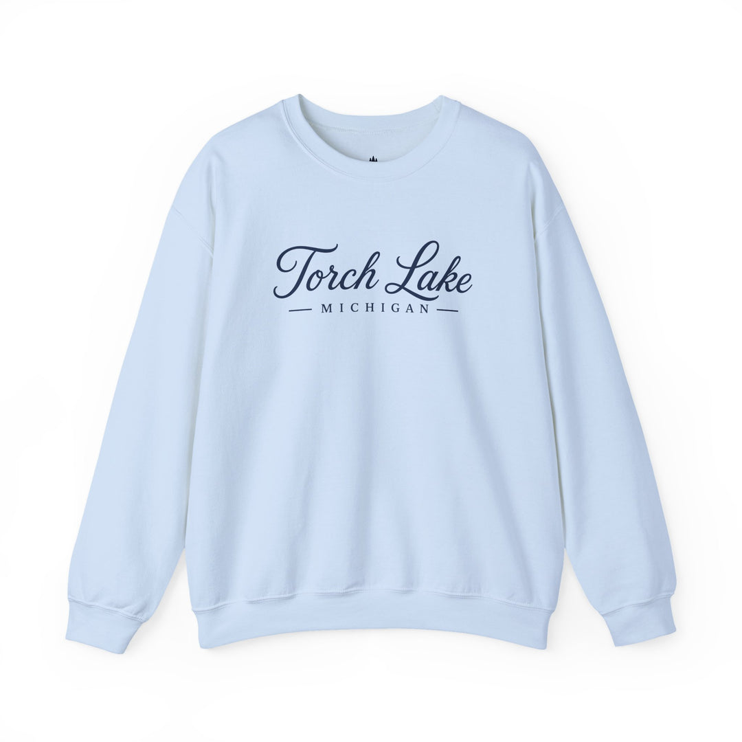 Torch Lake Michigan Crewneck Sweatshirt - Torch Lake Script Sweatshirt