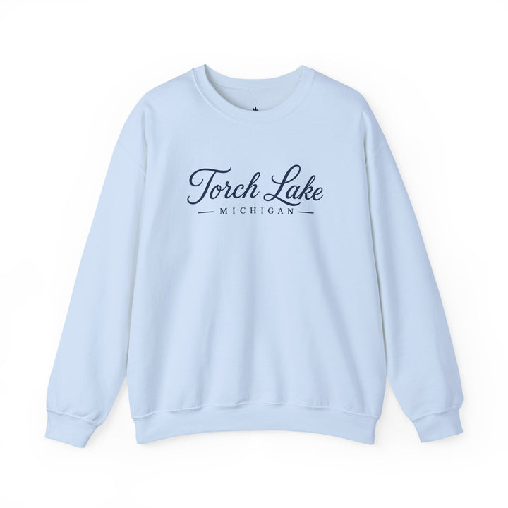 Torch Lake Michigan Crewneck Sweatshirt - Torch Lake Script Sweatshirt