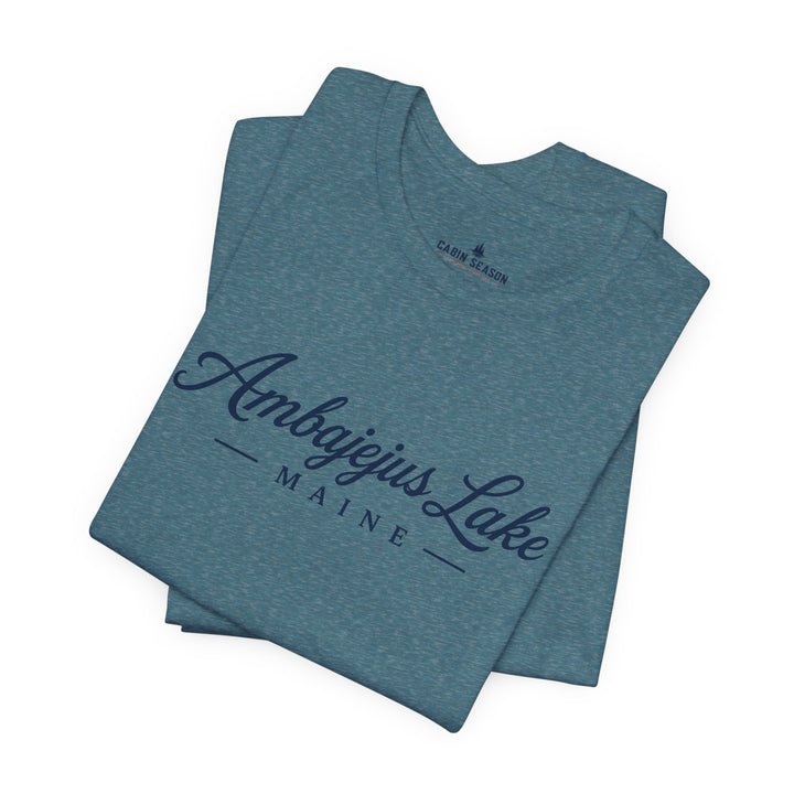 Ambajejus Lake Shirt - Maine Script Tee