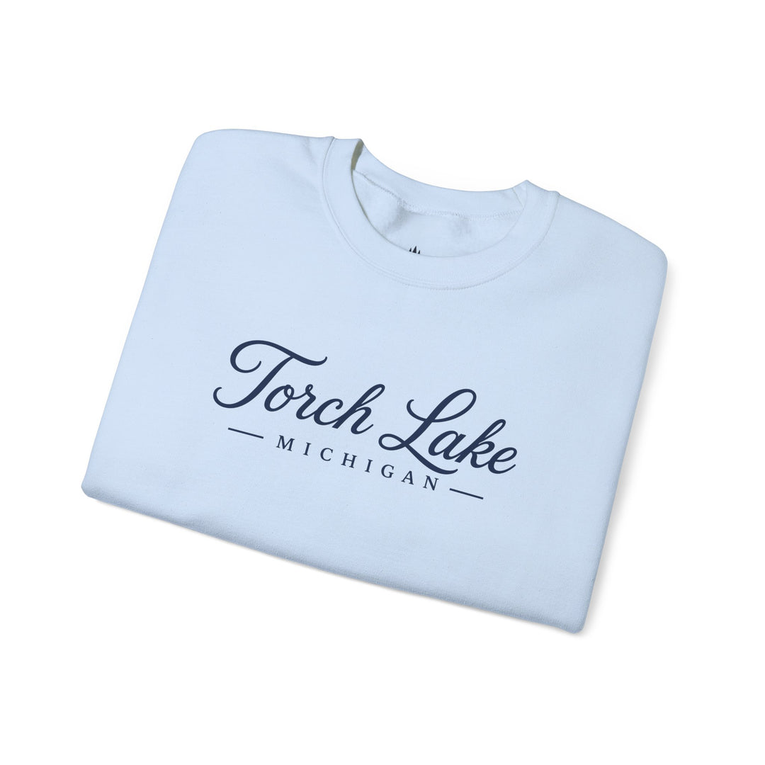 Torch Lake Michigan Crewneck Sweatshirt - Torch Lake Script Sweatshirt