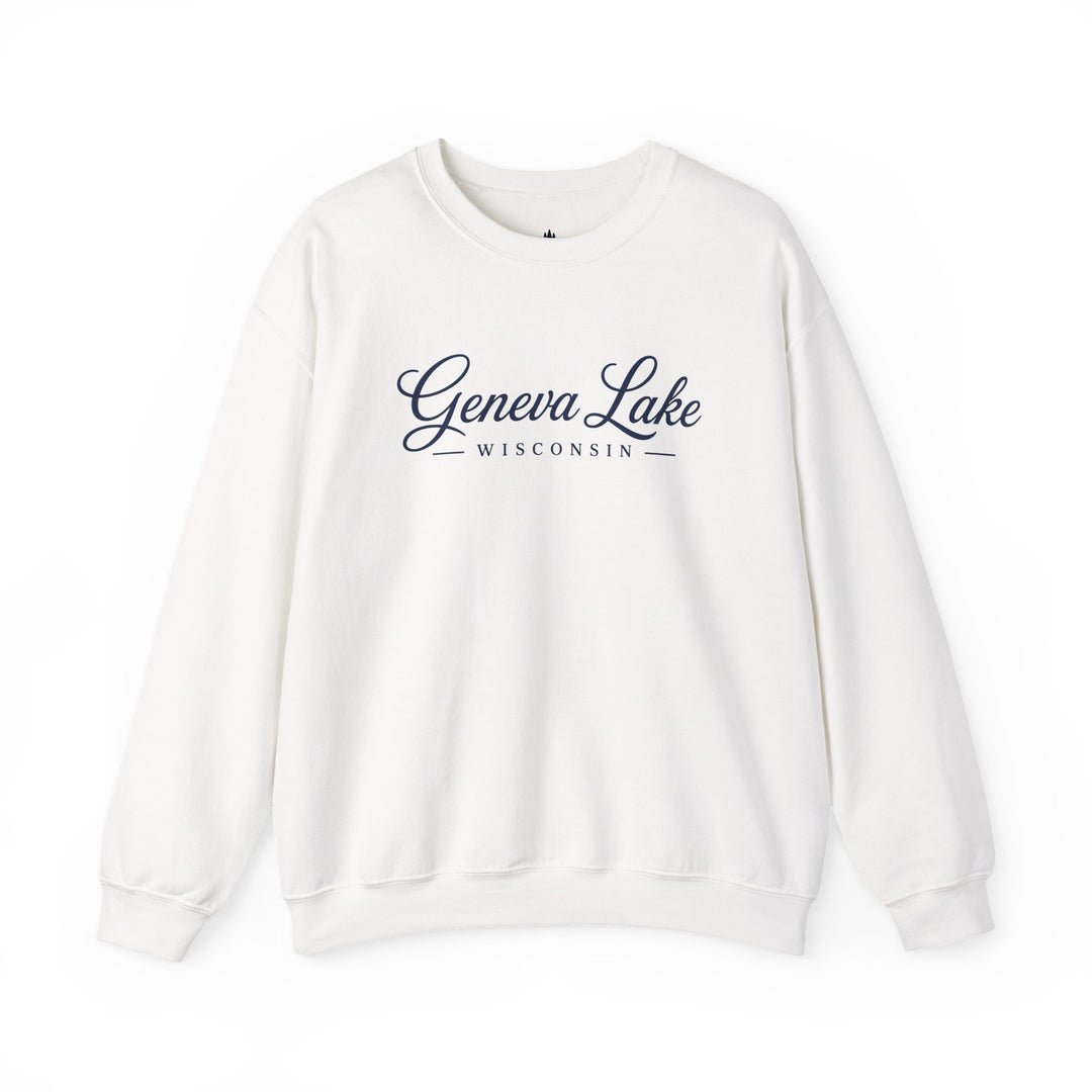 Geneva Lake Wisconsin Crewneck Sweatshirt - Geneva Script Sweatshirt