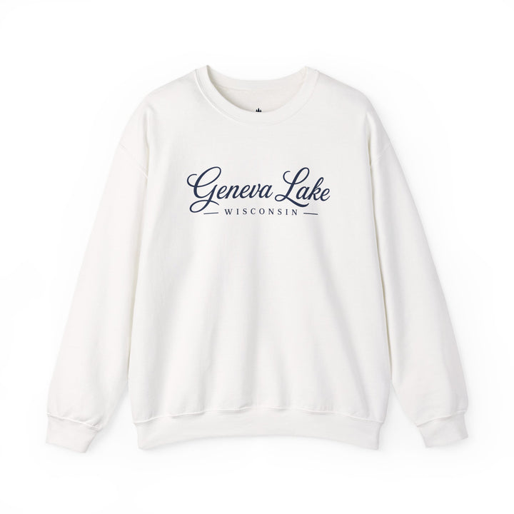 Geneva Lake Wisconsin Crewneck Sweatshirt - Geneva Script Sweatshirt