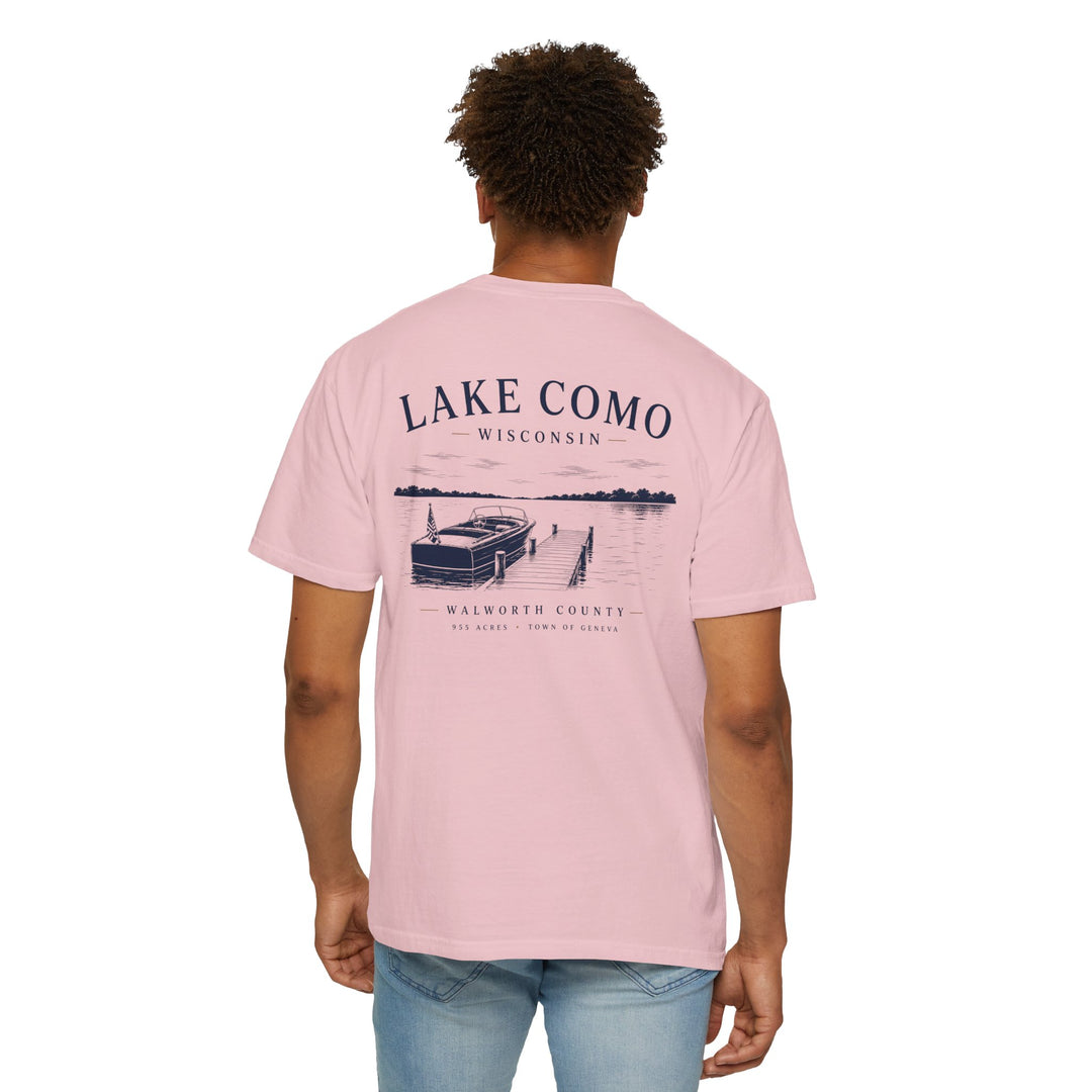 Lake Como Wisconsin T-Shirt — Vintage Dock &amp; Boat Graphic Tee