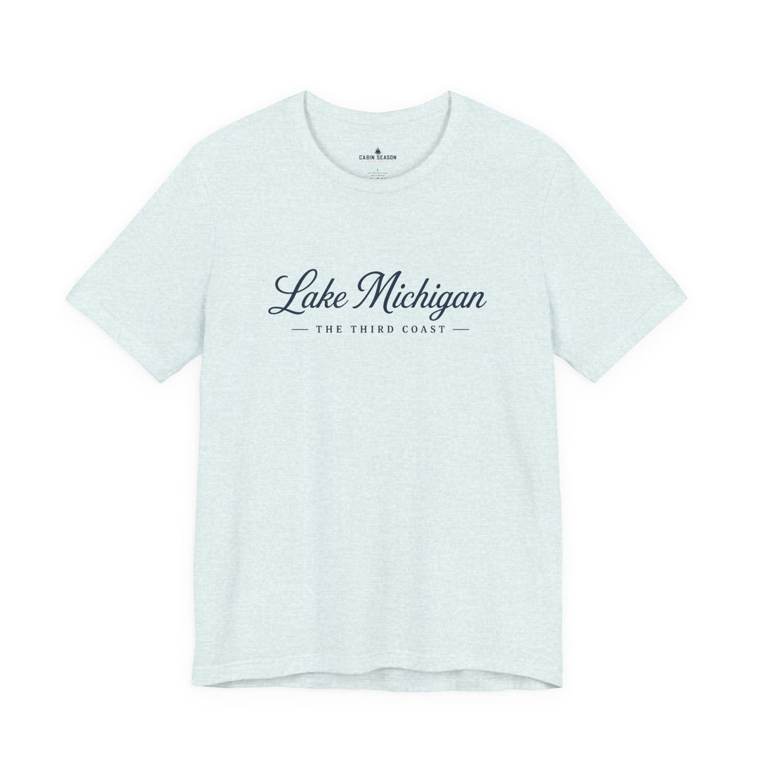 Lake Michigan Tee — "Lake Michigan: The Third Coast" Script T-Shirt