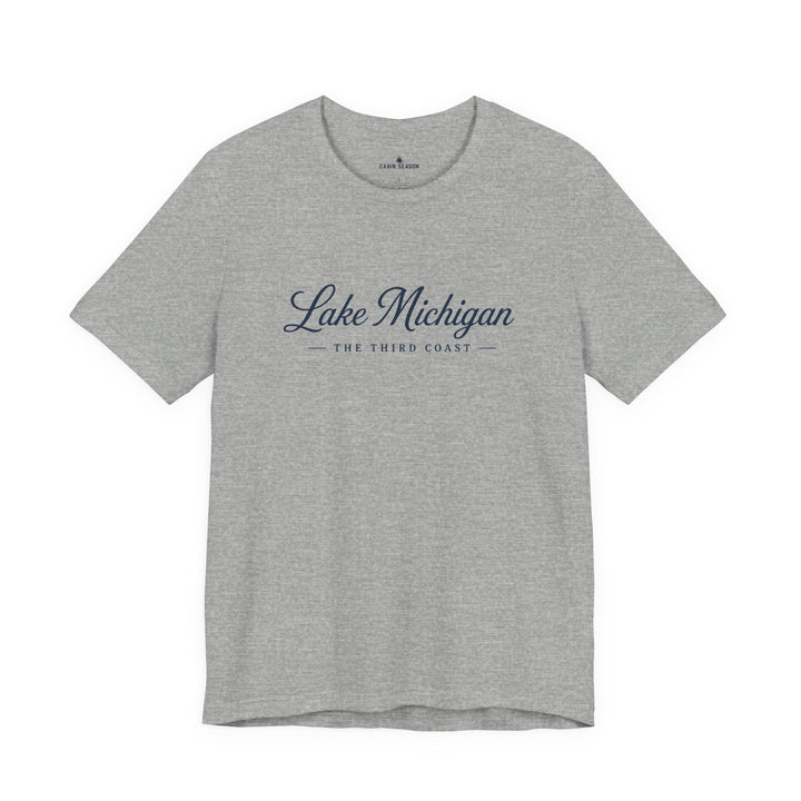 Lake Michigan Tee — "Lake Michigan: The Third Coast" Script T-Shirt
