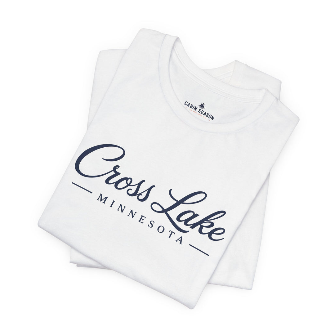 Cross Lake Minnesota Tee — Cross Lake Script T-Shirt
