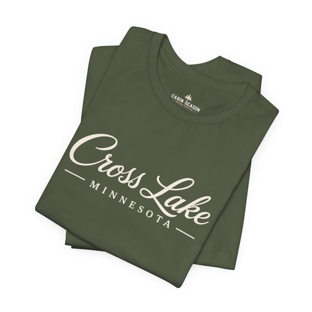 Cross Lake Minnesota Tee — Cross Lake Script T-Shirt