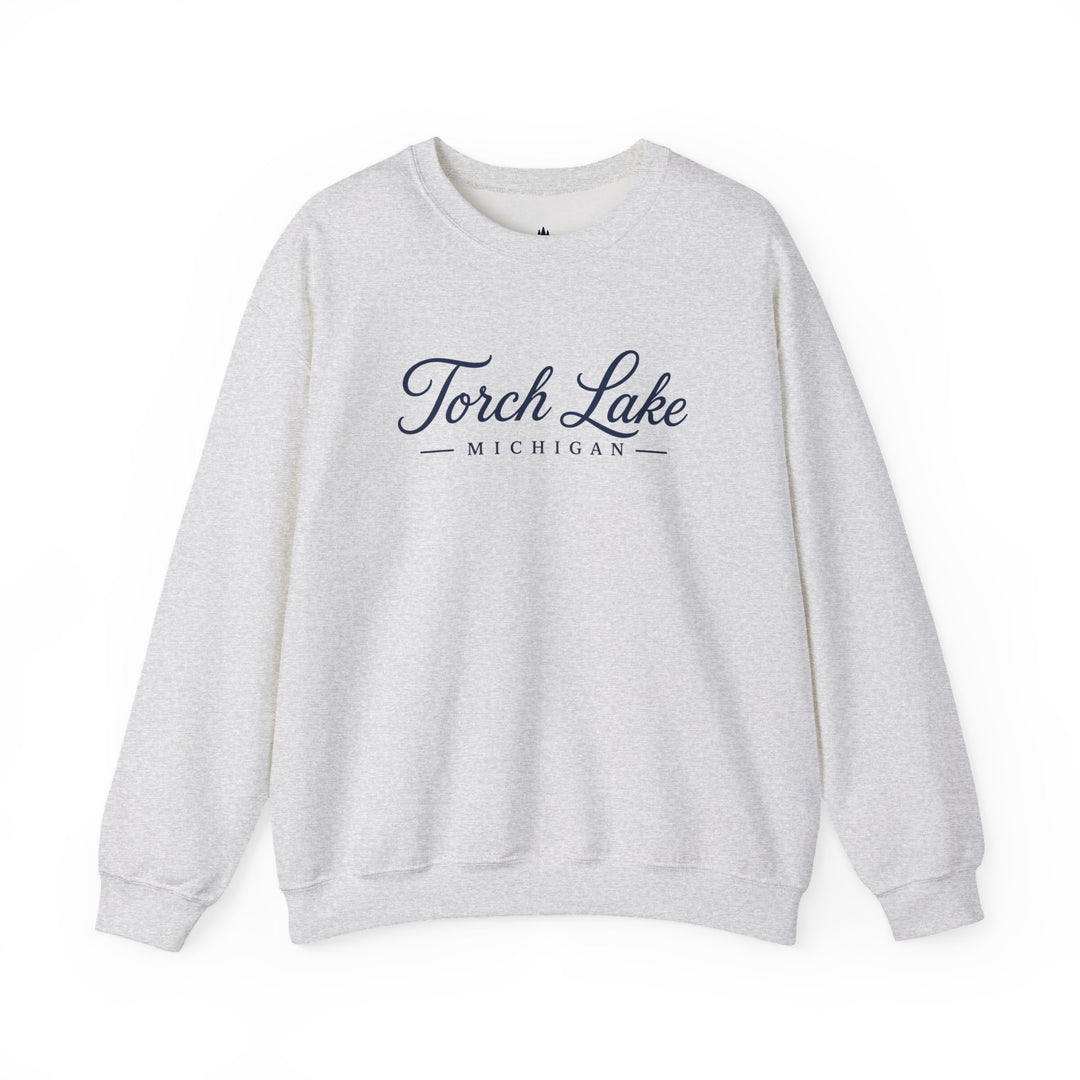 Torch Lake Michigan Crewneck Sweatshirt - Torch Lake Script Sweatshirt