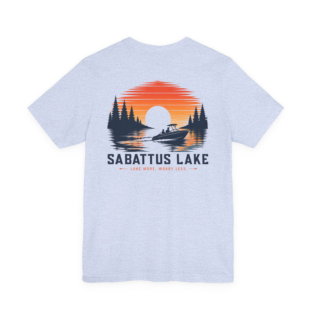 Sabattus Lake Sunset Boat Tee