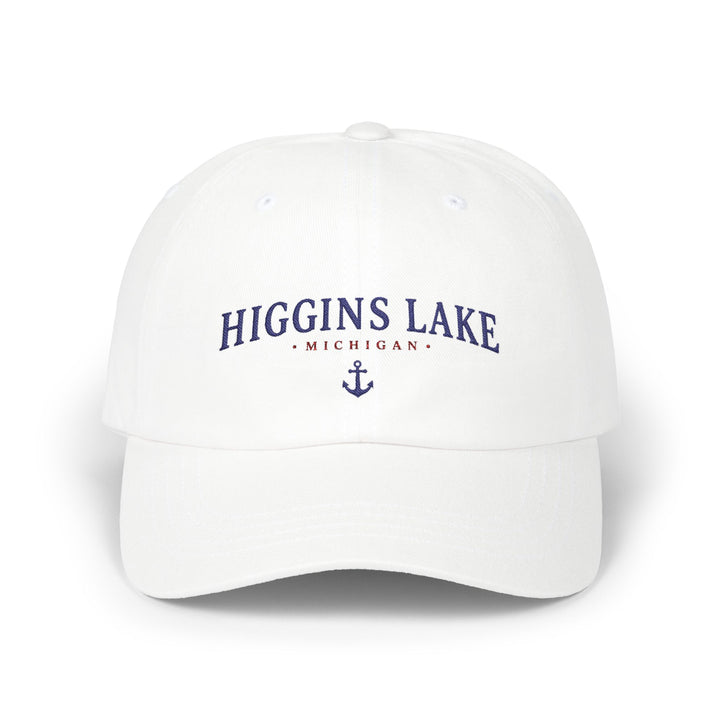 Higgins Lake Michigan Hat - Light Embroidered Anchor Hat