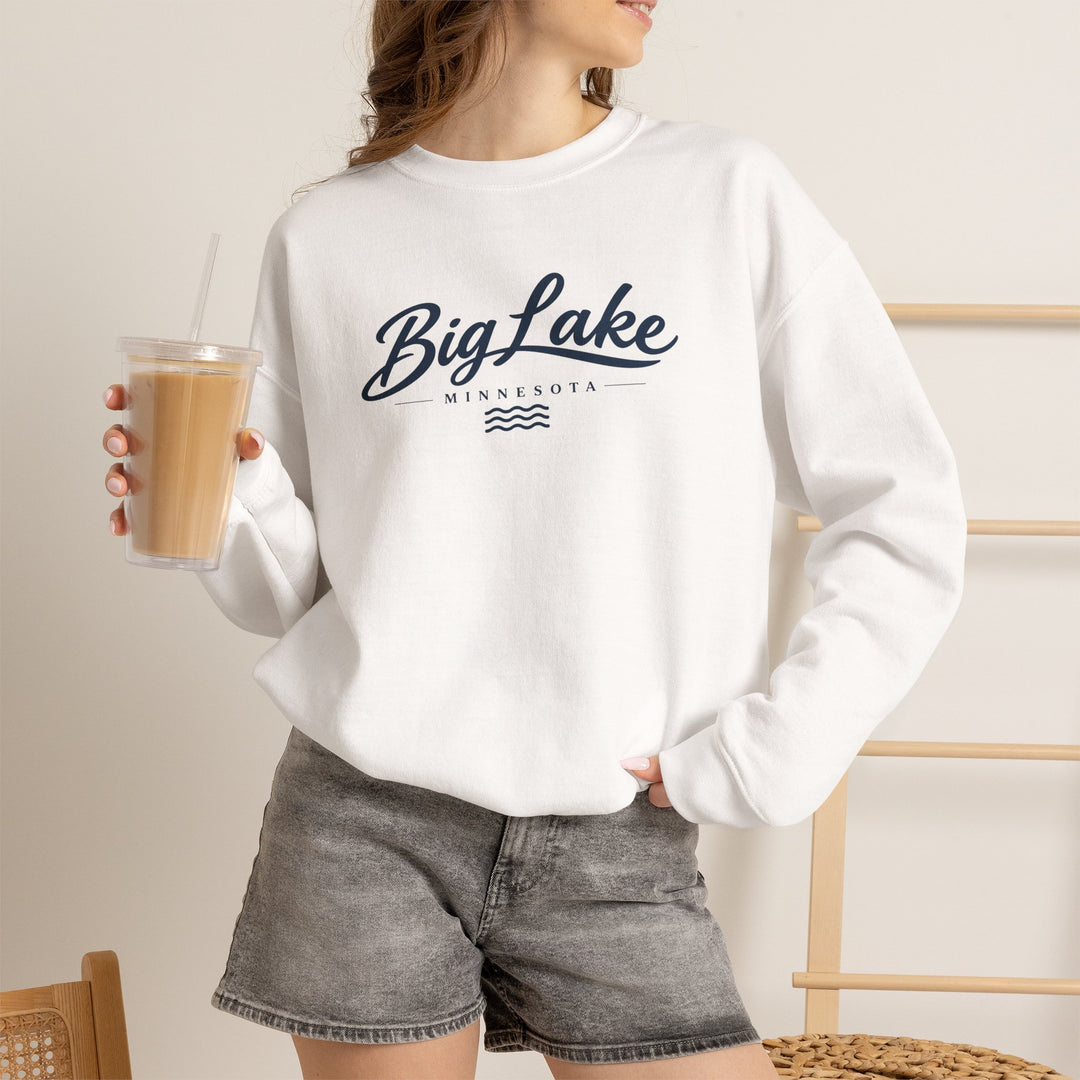 Big Lake Minnesota Crewneck Sweatshirt - Vintage Lake Script Shirt