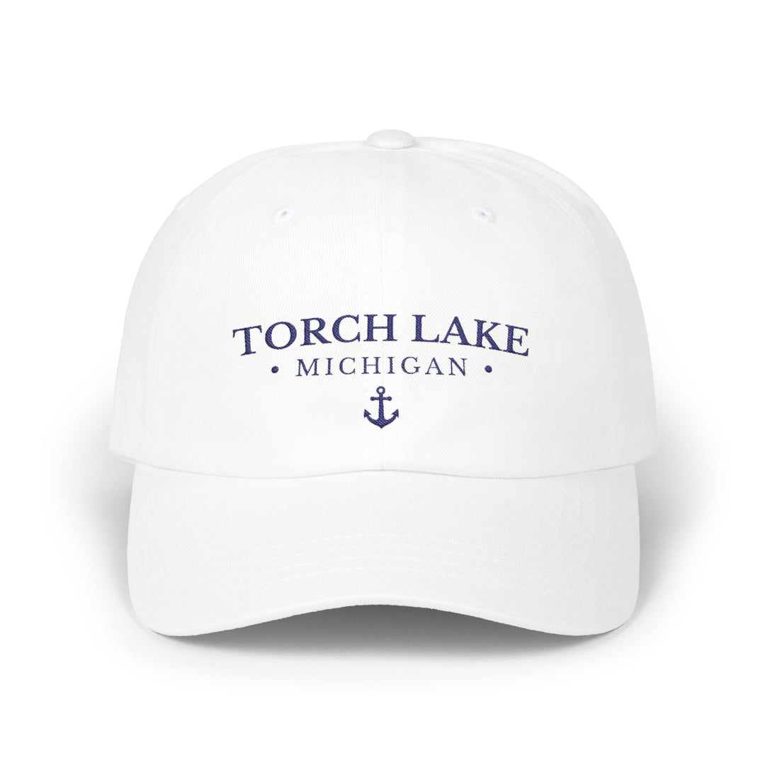 Torch Lake Michigan Hat - Light Embroidered Anchor Hat