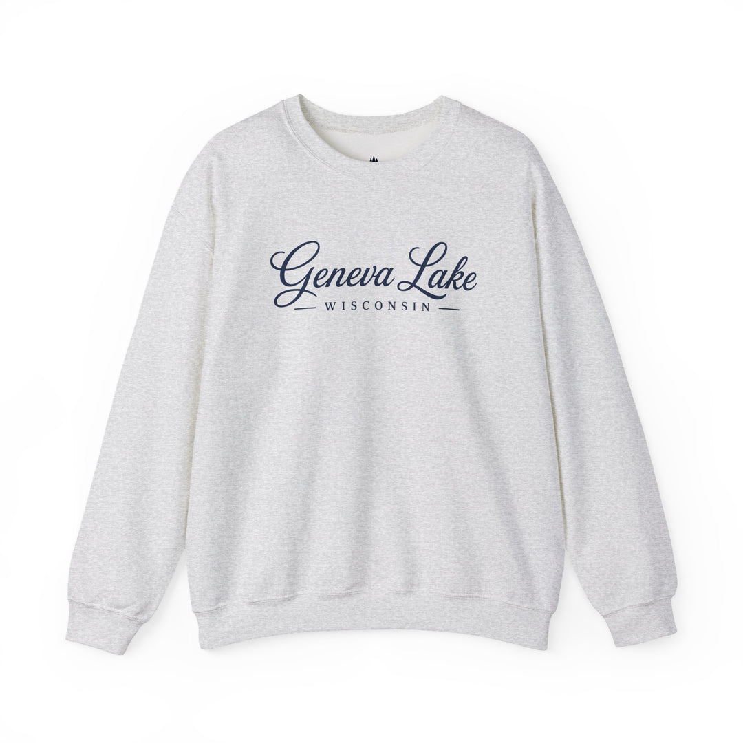Geneva Lake Wisconsin Crewneck Sweatshirt - Geneva Script Sweatshirt
