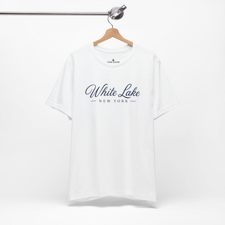 White Lake New York Tee - Vintage Script Lake Town T-Shirt