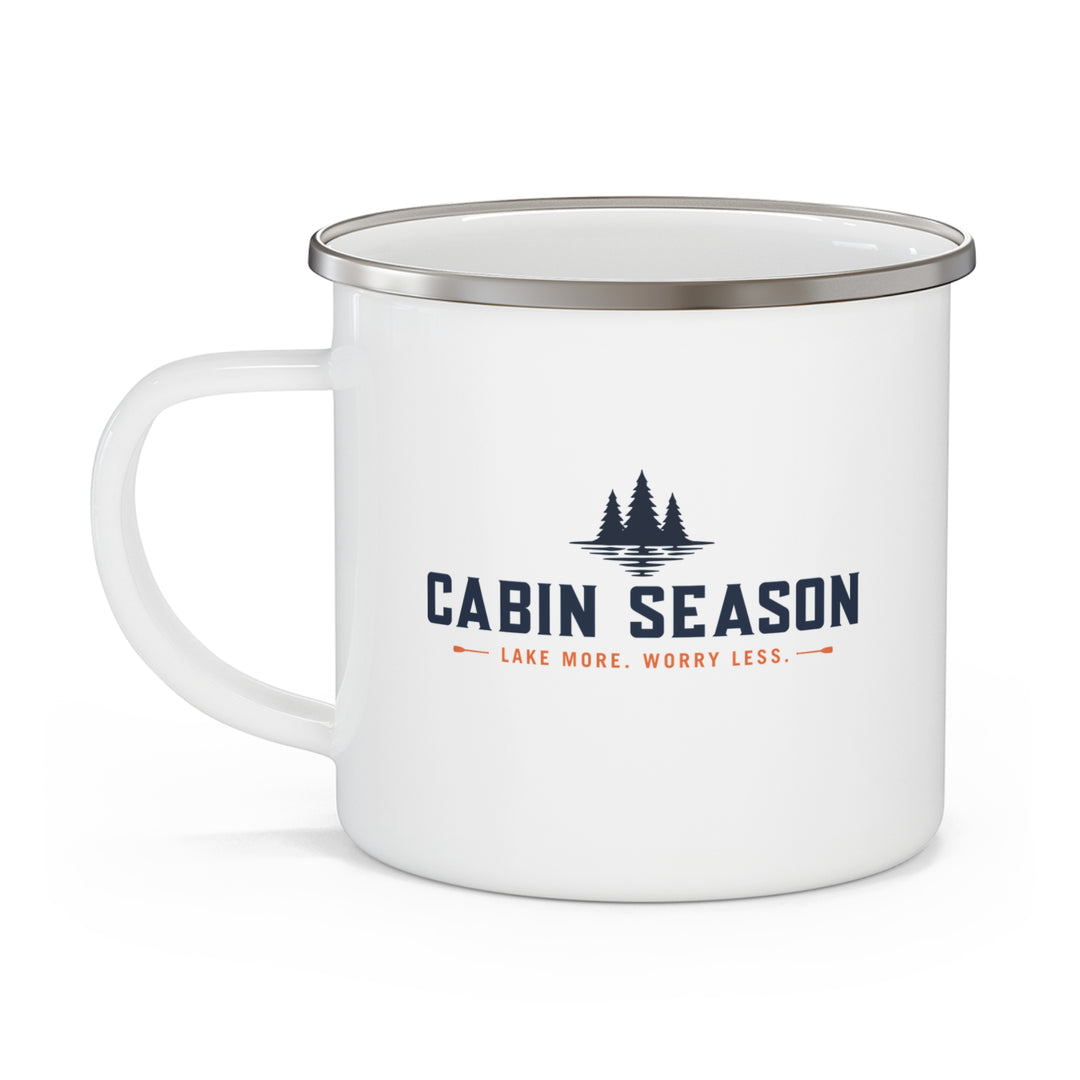 Cabin Season Camp Mug — "Lake More, Worry Less" Outdoors Coffee Cup