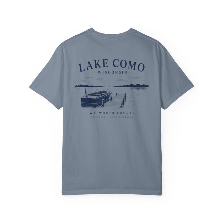 Lake Como Wisconsin T-Shirt — Vintage Dock &amp; Boat Graphic Tee