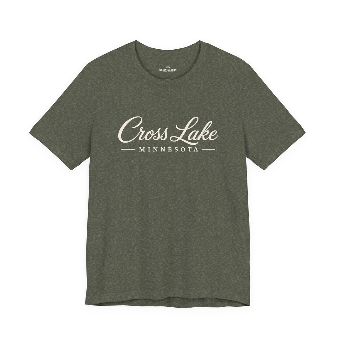 Cross Lake Minnesota Tee — Cross Lake Script T-Shirt