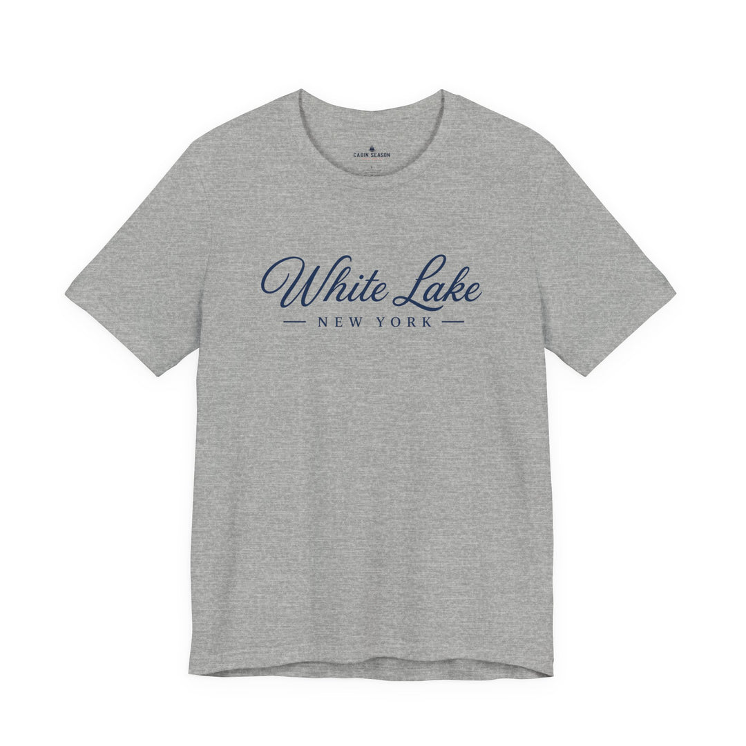 White Lake New York Tee - Vintage Script Lake Town T-Shirt