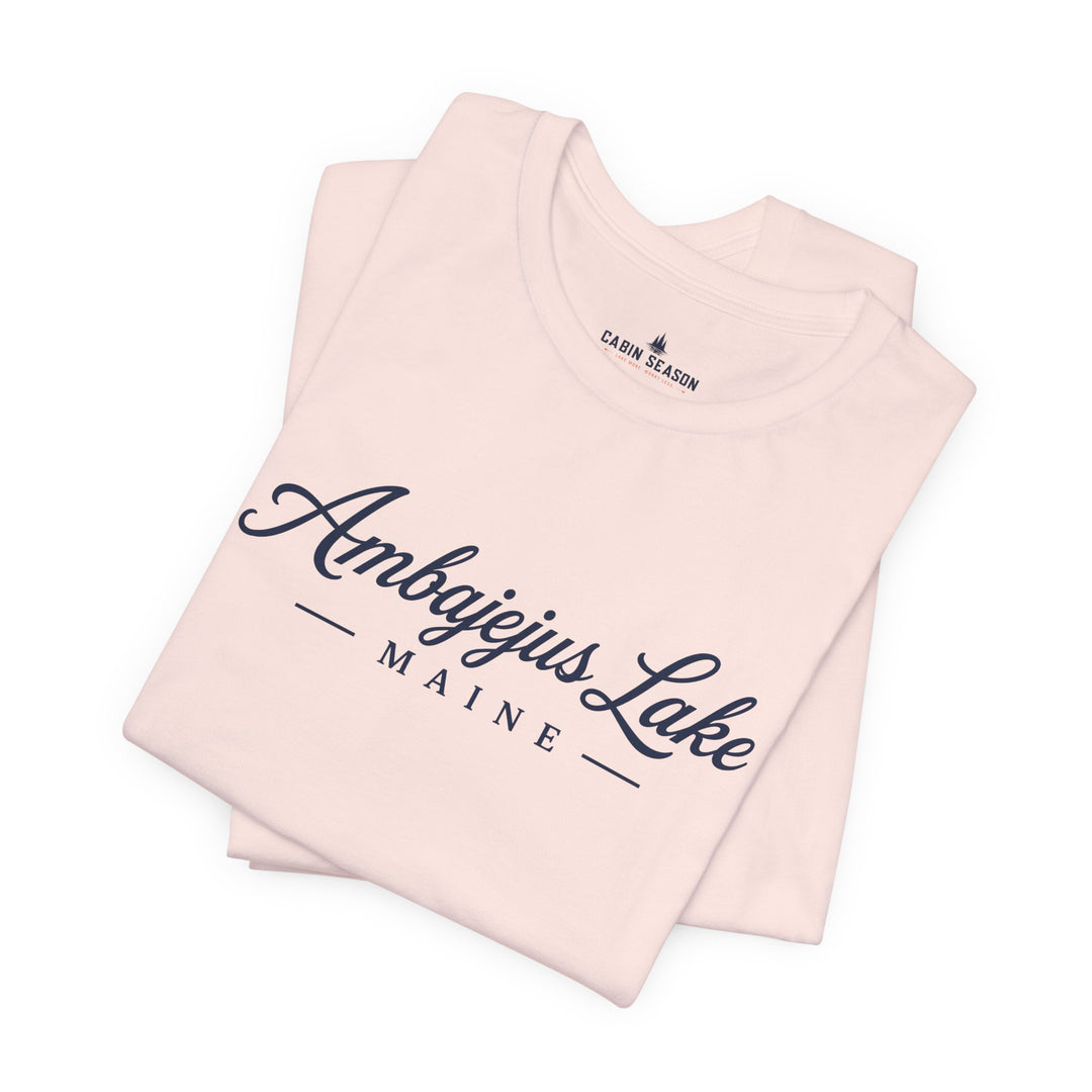 Ambajejus Lake Shirt - Maine Script Tee
