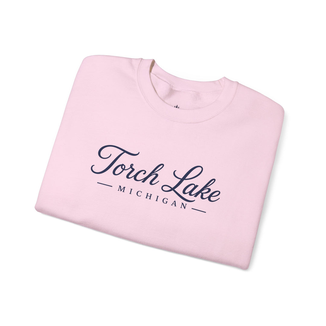 Torch Lake Michigan Crewneck Sweatshirt - Torch Lake Script Sweatshirt