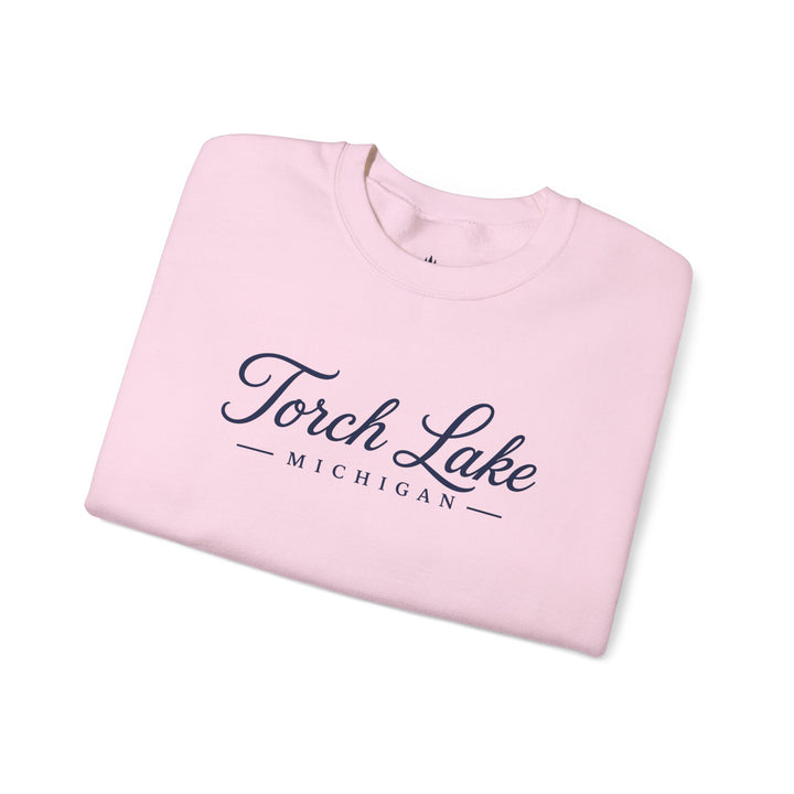 Torch Lake Michigan Crewneck Sweatshirt - Torch Lake Script Sweatshirt