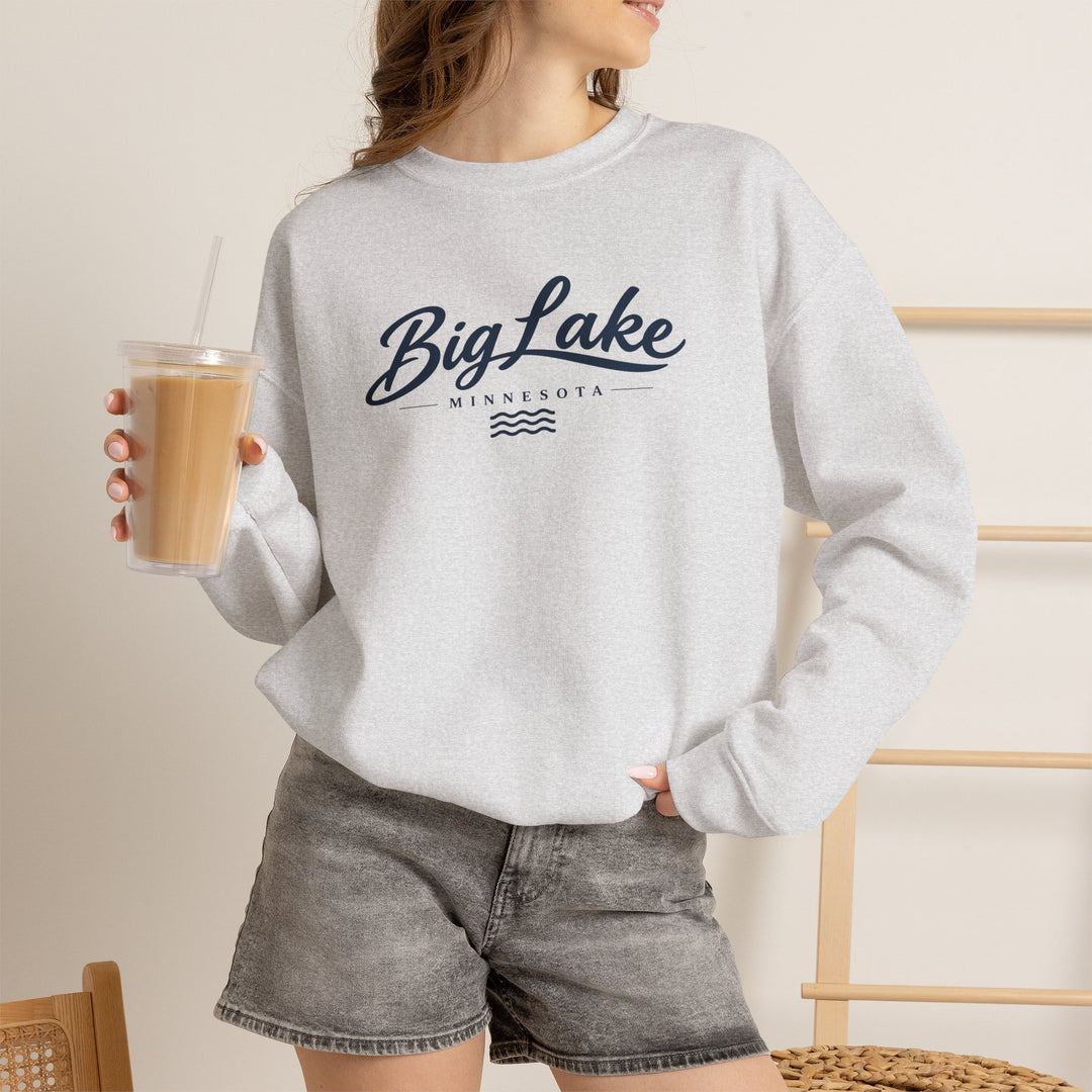 Big Lake Minnesota Crewneck Sweatshirt - Vintage Lake Script Shirt