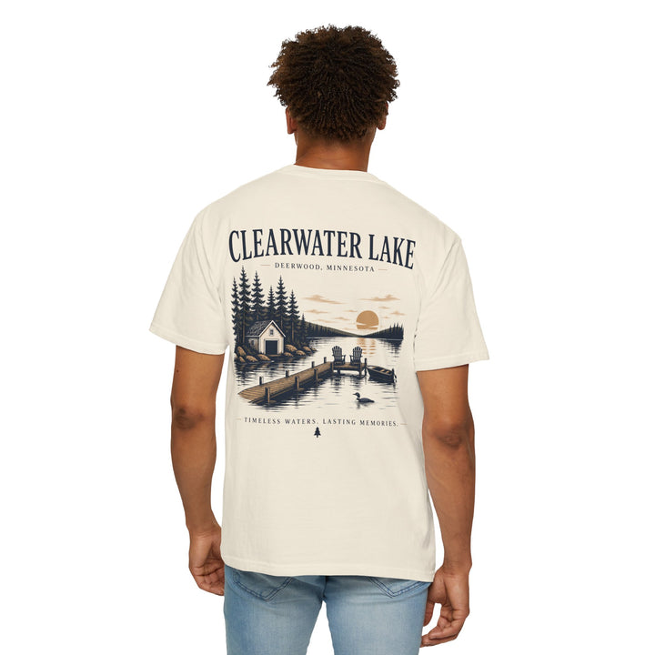 Clearwater Lake- Deerwood, MN Tee — "Timeless Waters. Lasting Memories" Shirt