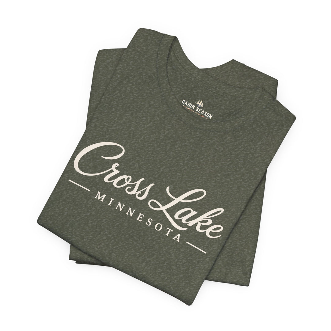Cross Lake Minnesota Tee — Cross Lake Script T-Shirt