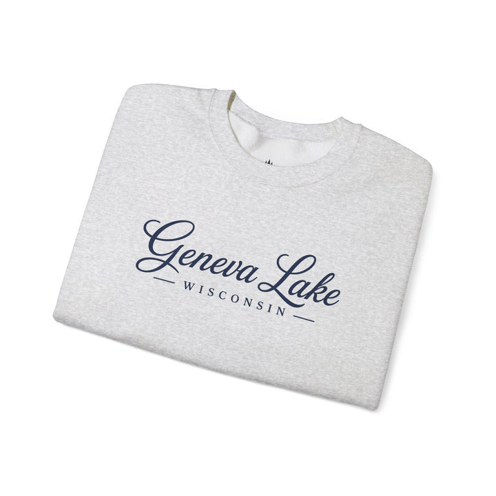 Geneva Lake Wisconsin Crewneck Sweatshirt - Geneva Script Sweatshirt