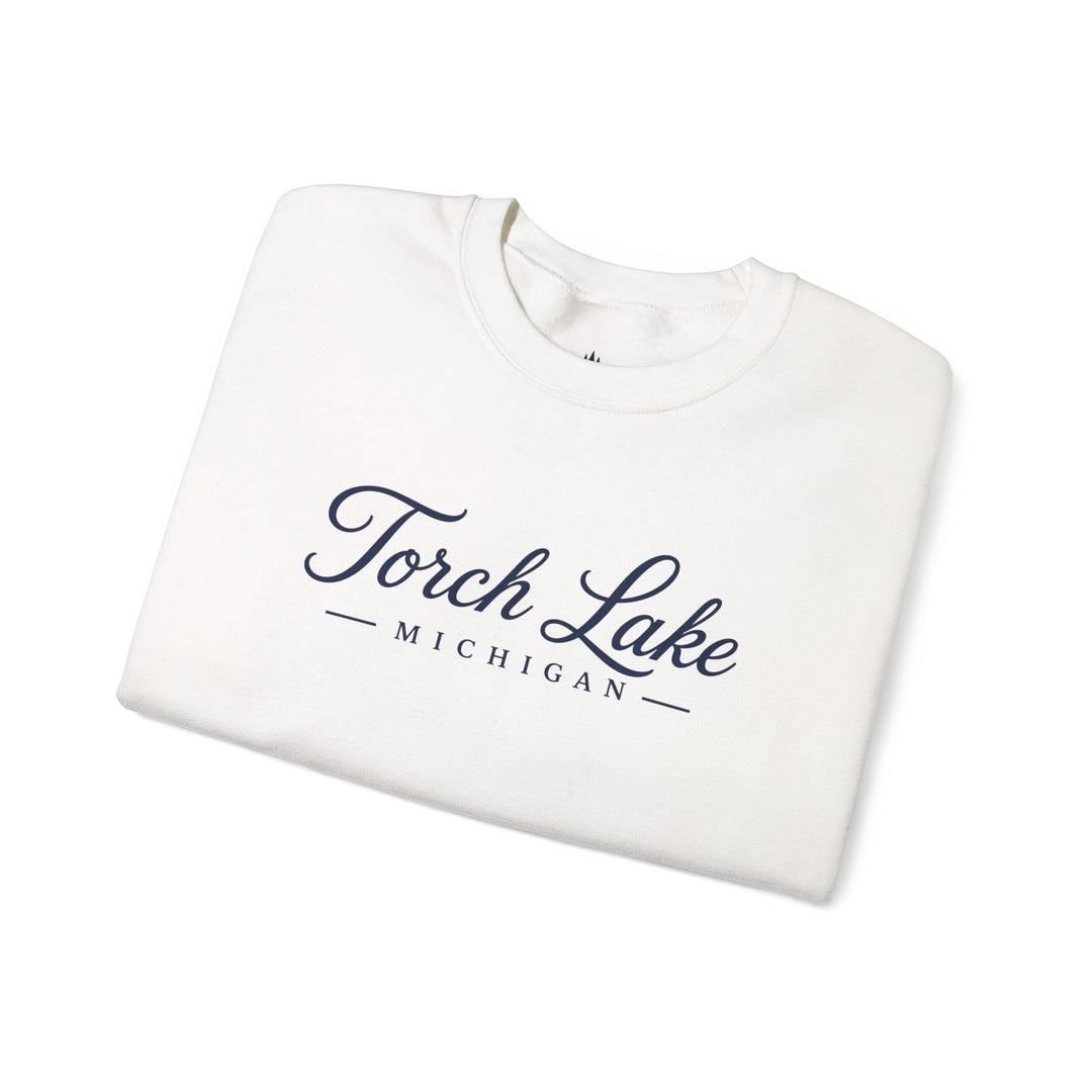 Torch Lake Michigan Crewneck Sweatshirt - Torch Lake Script Sweatshirt