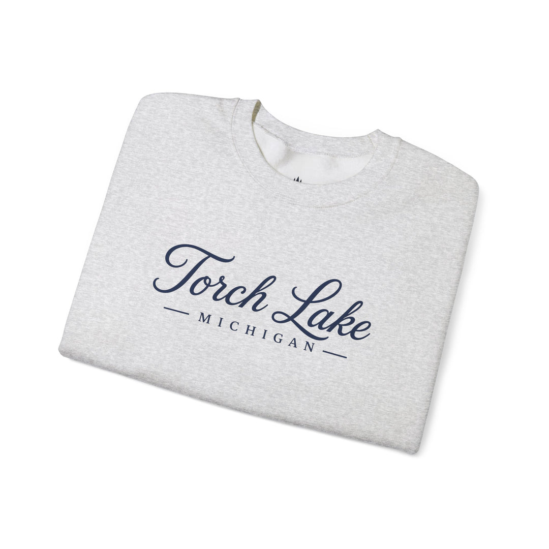 Torch Lake Michigan Crewneck Sweatshirt - Torch Lake Script Sweatshirt